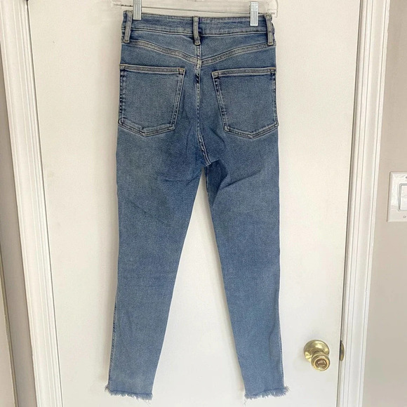 Free People We The Free Light Wash Raw High-Rise Jeggings - Picture 6 of 9